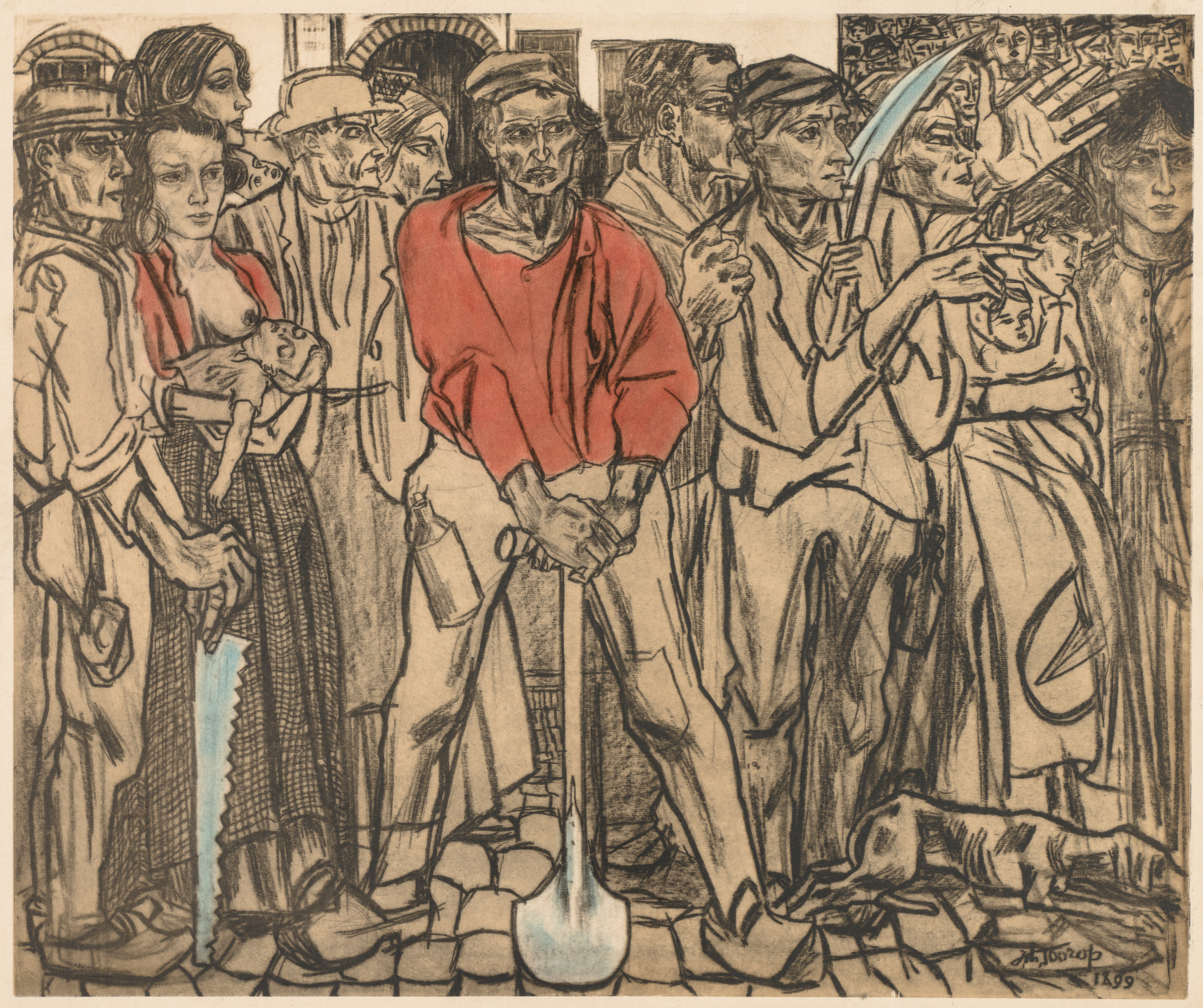 Jan Toorop, A Group of Laborers