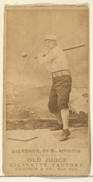 Goodwin & Company, Bierbauer, 2nd Base, Philadelphia Athletics, from the Old Judge series (N172) for Old Judge Cigarettes