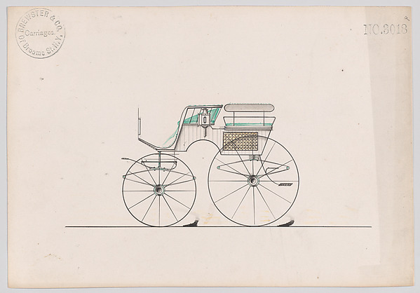 Brewster & Co., Design for Dog Cart or 2 Wheeler, no. 3018a