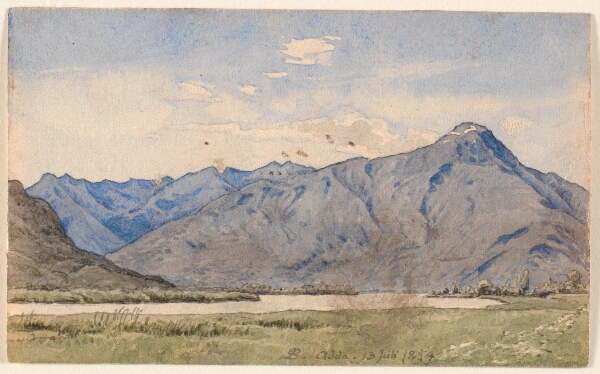 P.C. Skovgaard, Italiensk landskab med en flod og bjerge.