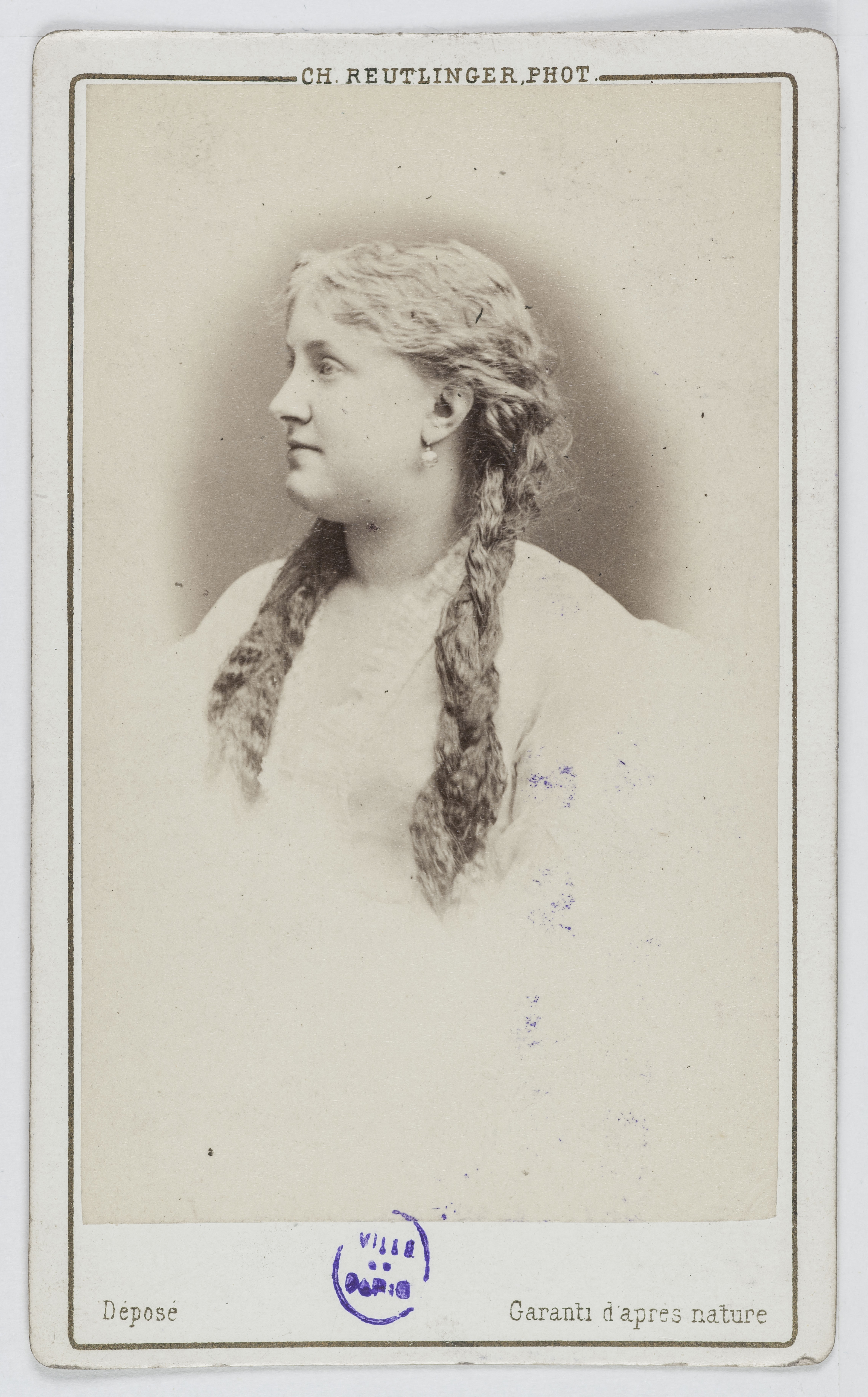 Charles Reutlinger, Portrait de Mathilde Sessi, soprano au Théâtre des Italiens en 1872 et à l'Opéra.