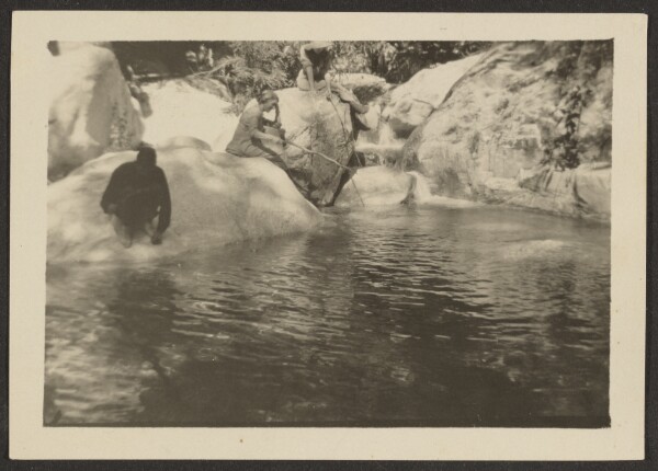 Louis Fleckenstein, [Man Seated by Pool in Woods]