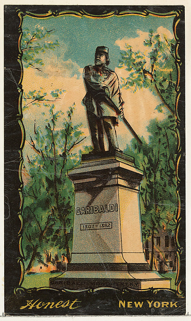 W. Duke, Sons & Co., Garibaldi Monument, Washington Square Park, New York City, from the Transparencies series (N137) issued by W. Duke, Sons & Co. to promote Honest Long Cut Tobacco