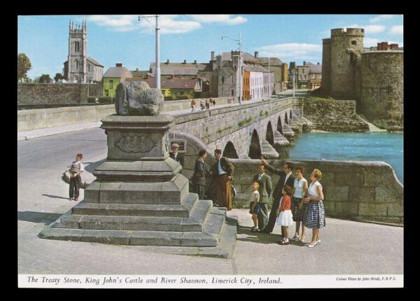 Hinde, John Wilfrid, The Treaty Stone, King John's Castle and River Shannon, Limerick City, Ireland