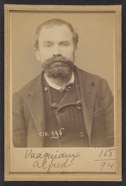 Alphonse Bertillon, Vuagniaux. Alfred. 41 ans, né à Vucheron (Suisse). Cordonnier. Anarchiste. 2/3/94.