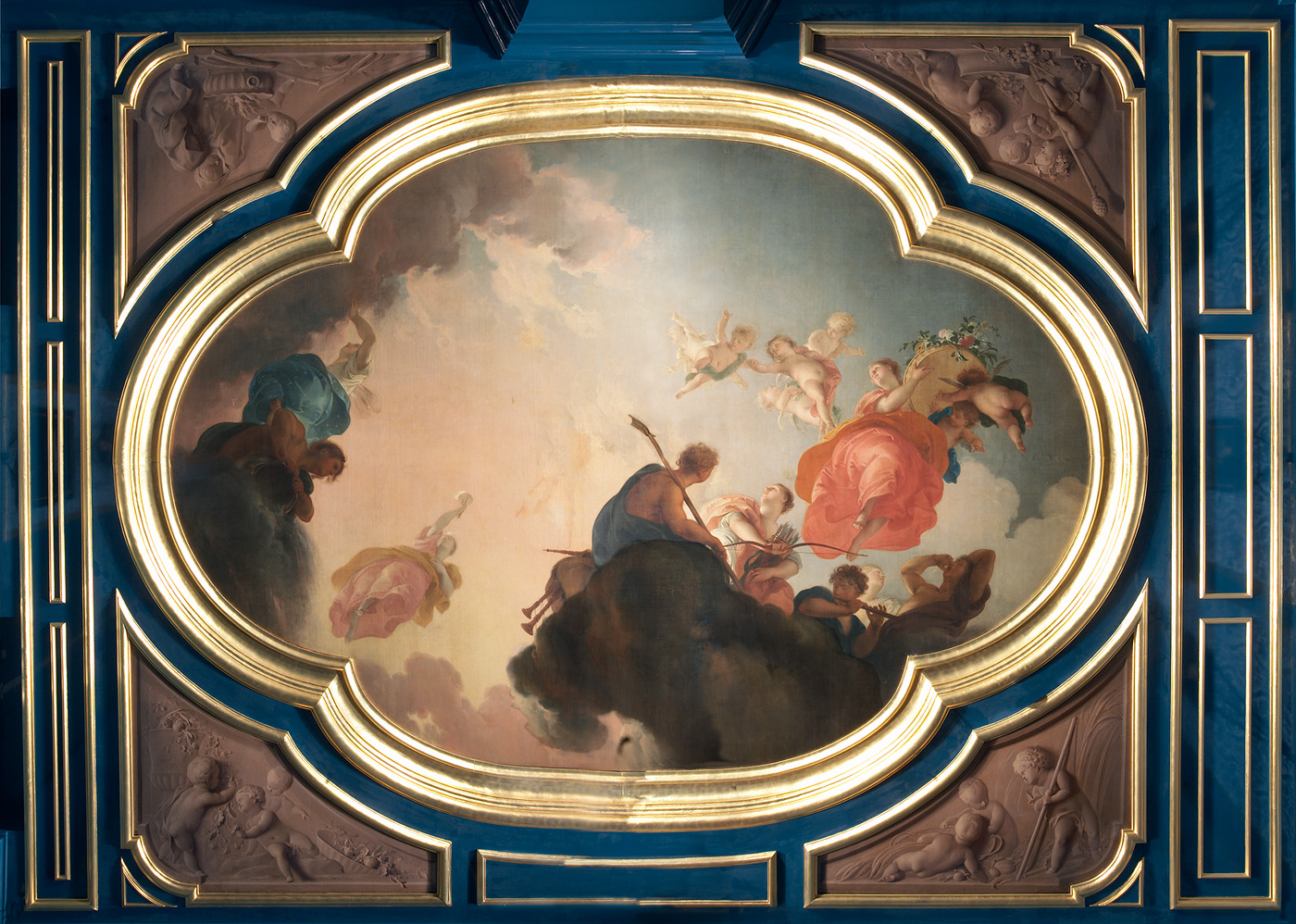Jacob de Wit, Ceiling pieces "Day chases the night away" and "The four seasons"