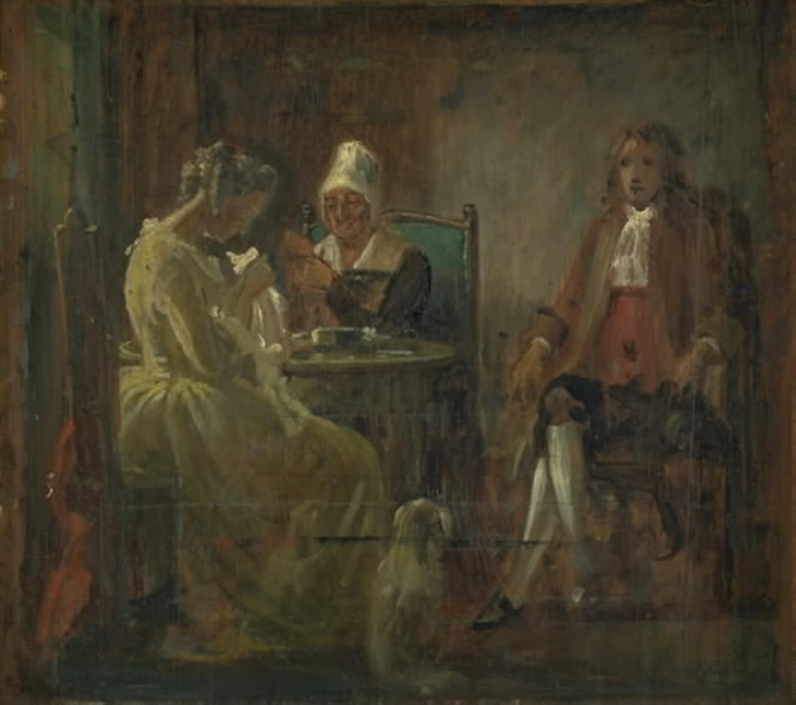 Wilhelm Marstrand, Frierens besøg. Dragter fra Holbergs tid