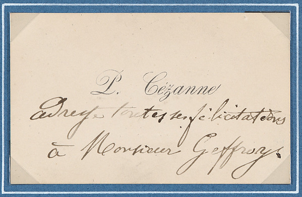Anonymous, Paul Cézanne, calling card