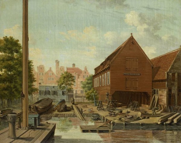 Pieter Godfried Bertichen, The Shipyard 'D'Hollandsche Tuin' on Bickers Eiland, Amsterdam