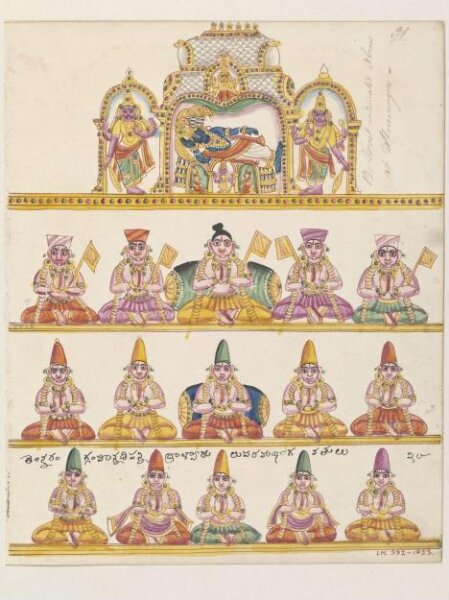 Unknown, The shrine of Vishnu and the fifteen alvars and bhaktas of the Vaishnava cult.