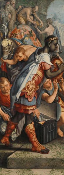 Pieter Aertsen, Wing of an Altarpiece with Adoration of the Magi, on the reverse is Presentation in the Temple