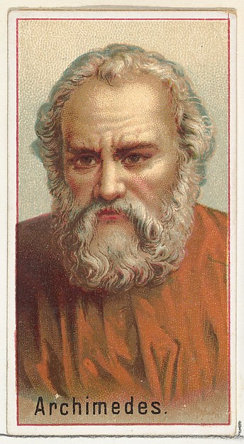 Allen & Ginter, Archimedes, printer's sample for the World's Inventors souvenir album (A25) for Allen & Ginter Cigarettes