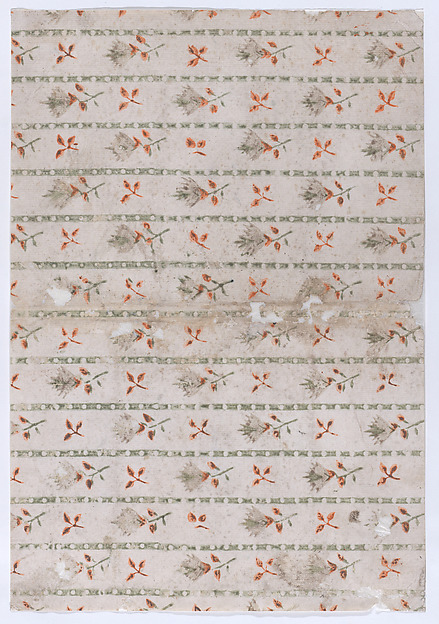 Anonymous, Book cover with overall leaf and stripe pattern