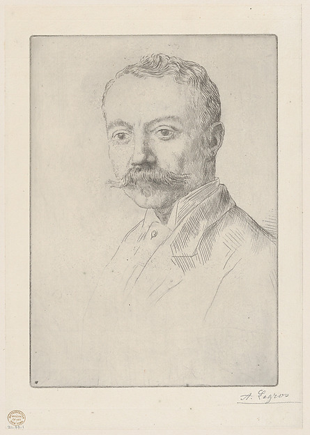 Alphonse Legros, Portrait of Edward D. Adams from a Trial Plate