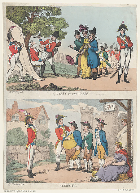 Thomas Rowlandson, A Visit to the Camp, and Recruits