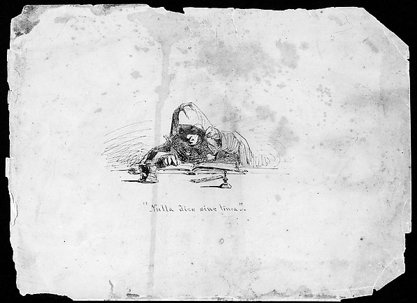 James McNeill Whistler, Half-length Figure in a Monk's Cowl (Possibly a Self-portrait) (from Sketchbook)