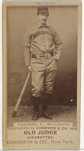 Goodwin & Company, Charles James "Charlie" Parsons, Pitcher, Minneapolis, from the Old Judge series (N172) for Old Judge Cigarettes