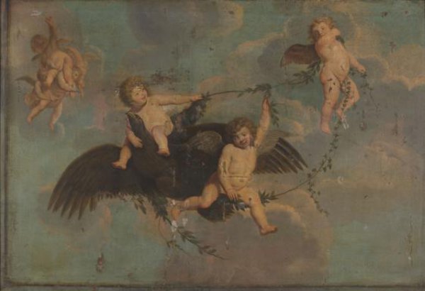 anonymous, Putti with an Eagle on Clouds
