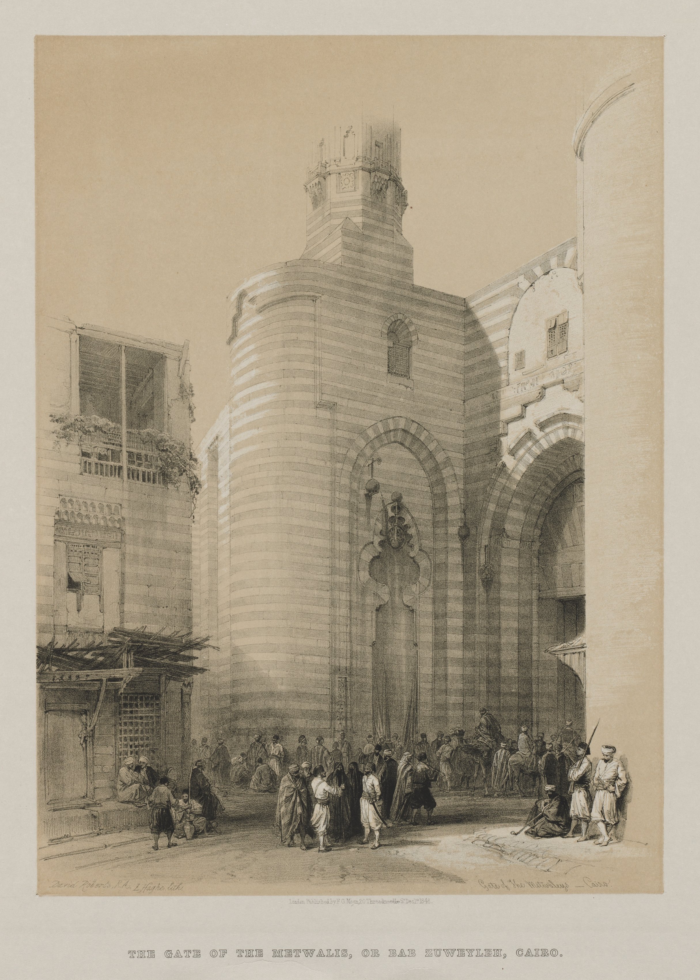 Louis Haghe, Egypt and Nubia, Volume III: Gate of the Metwaleys, Cairo