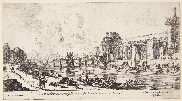 Reinier Zeeman, Udsigt over Louvre og Tuilerierne. Titelblad til "Udsigter fra Paris og omegn"