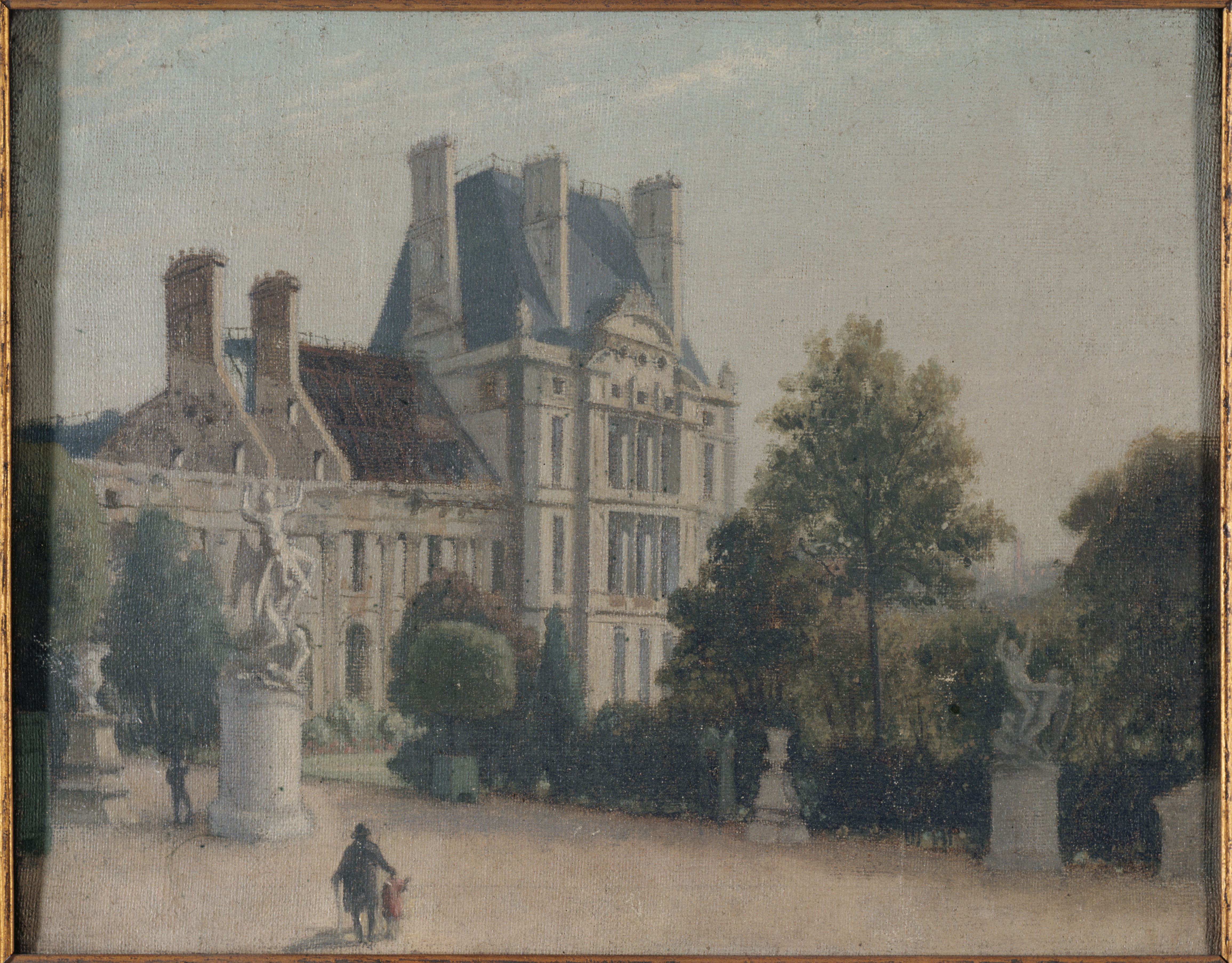 Anonyme, Vue du palais des Tuileries, après l'incendie de la commune : le pavillon de Flore et la galerie de Diane