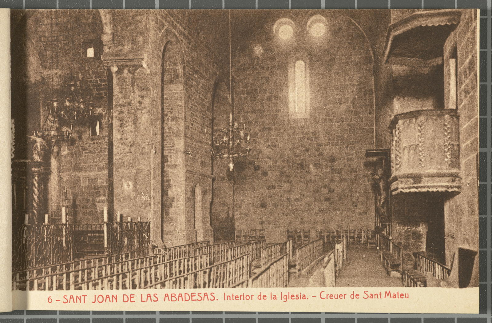 Desconegut, 6 - Sant Joan de las Abadesas. Interior de la Iglesia. - Creuer de Sant Mateu