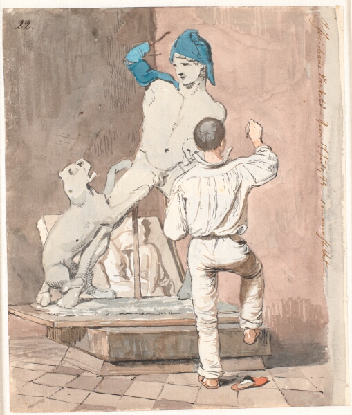 Johan Thomas Lundbye, Billedhuggeren J.A. Jerichau i sit atelier i Rom