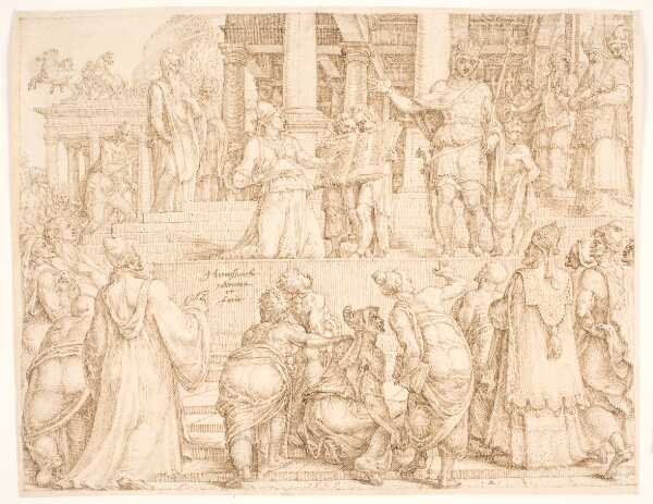 Maarten van Heemskerck, Pagtsbogen bliver læst op for Jerusalem's indbyggere