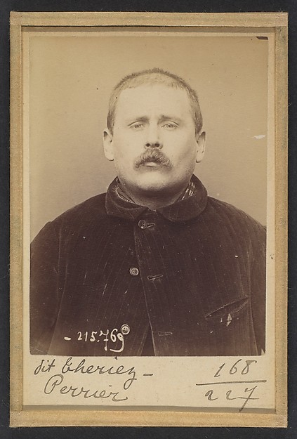 Alphonse Bertillon, Perrier (dit Theriez). Louis. 35 ans, né le 25/8/58 à Paris Vllle. Ébéniste. Anarchiste. 16/3/94.