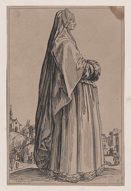 Anonymous, Copy of La Dame Coiffée d'un Grand Voile et a la Robe Bordée de Fourrures (The Lady Wearing a Long Veil and a Fur-Lined Robe), from "La Noblesse" (The Nobility)