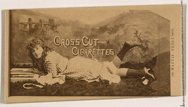 W. Duke, Sons & Co., Card Number 20, Mattie Ferguson, from the Actors and Actresses series (N145-2) issued by Duke Sons & Co. to promote Cross Cut Cigarettes