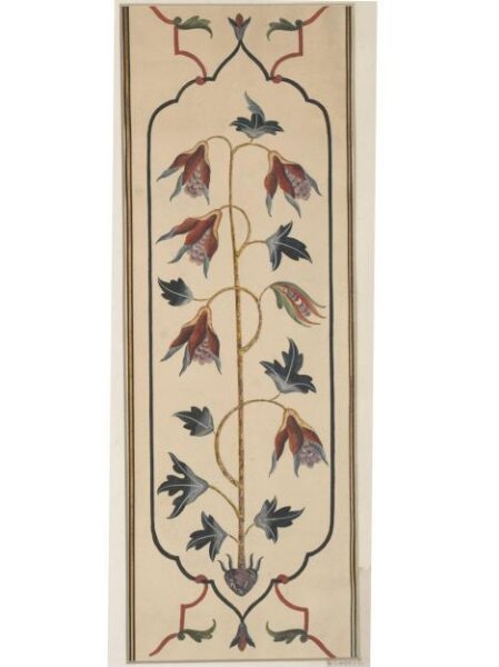 Unknown, Six drawings of the cenotaph of Mumtaz Mahal, Taj Mahal, Agra, and details of the pietra-dura work.