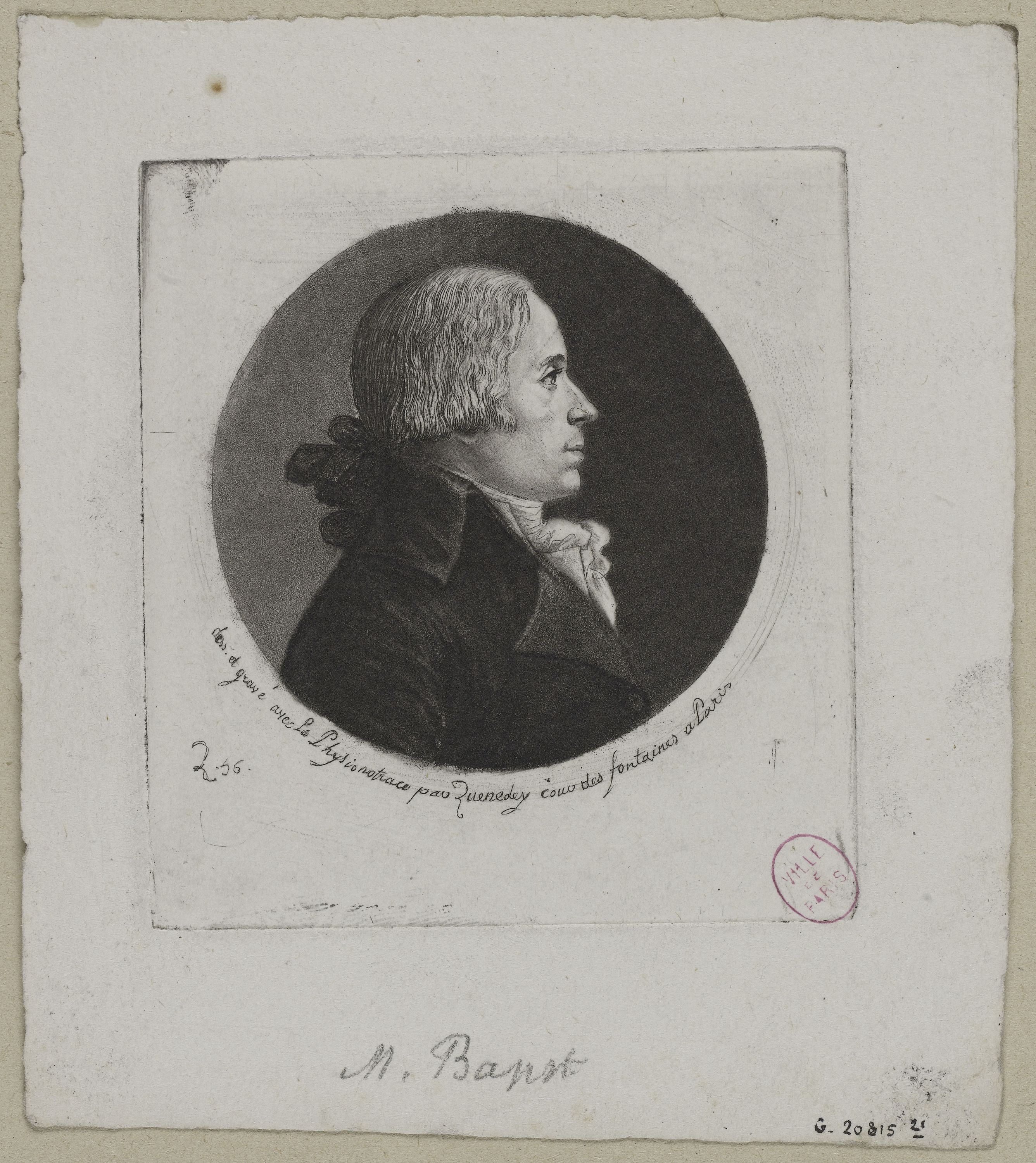 Edmé Quenedey, Portrait de Monsieur Bapst