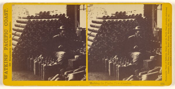 Carleton Watkins, Marking the Flasks, New Alamaden.