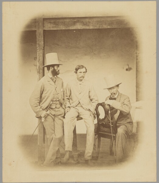 Felice Beato, [Portrait of three men]