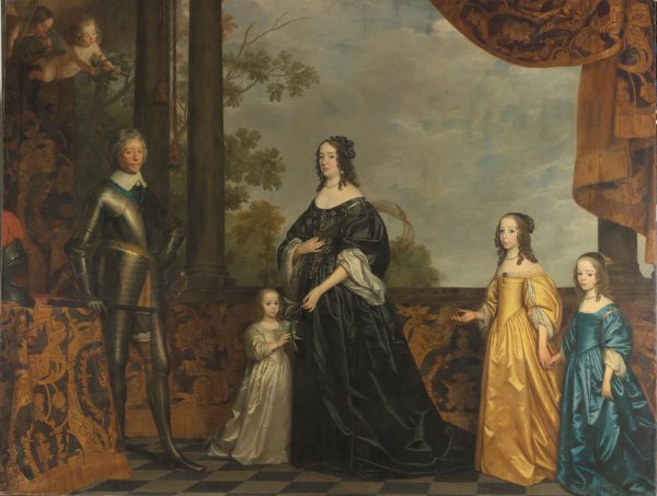 Gerard van Honthorst, Frederick Henry, his Consort Amalia of Solms, and their Three Youngest Daughters