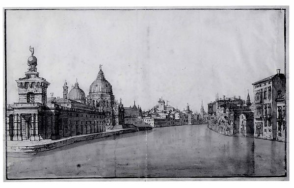 Bernardo Bellotto, The Entrance to the Grand Canal, with the Dogana da Mar and Santa Maria della Salute on the Left