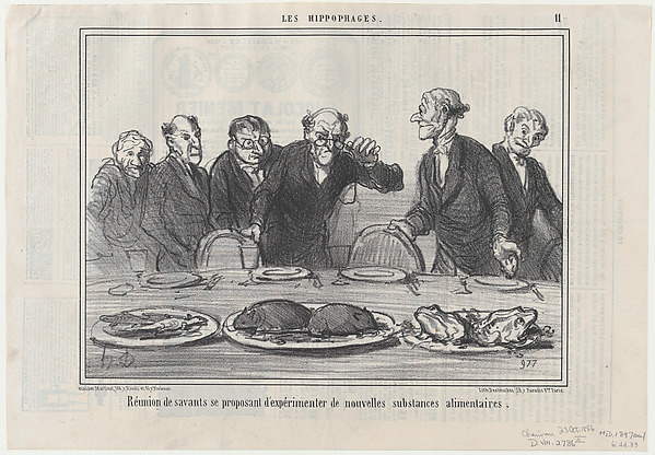 Honoré Daumier, Réunion de savants se proposant..., from Les Hippophages, published in Le Charivari, October 23, 1856