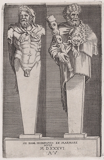 Agostino Veneziano (Agostino dei Musi), Hercules, from "The Hermae"