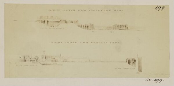 Parker, John Henry, Palaces - Longitudinal and transverse Sections of the Lateran Palace and Church.