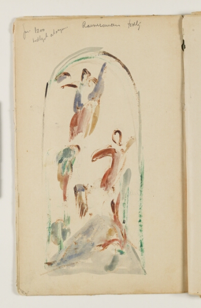 J.A. Jerichau (II), Kompositionsstudie med bl.a. to svævende engle