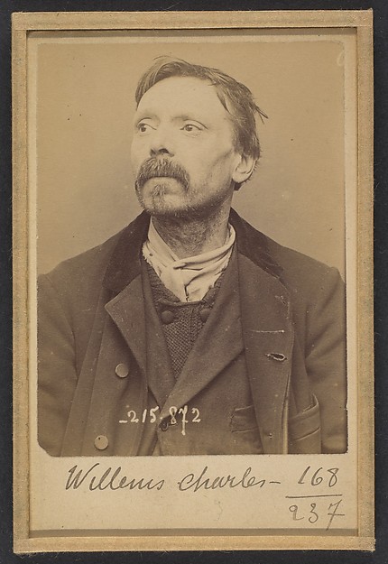 Alphonse Bertillon, Willems. Charles, Louis. 52 ans, né à Houndchocte (Nord). Tailleur d'habits. Anarchiste. 18/3/94.