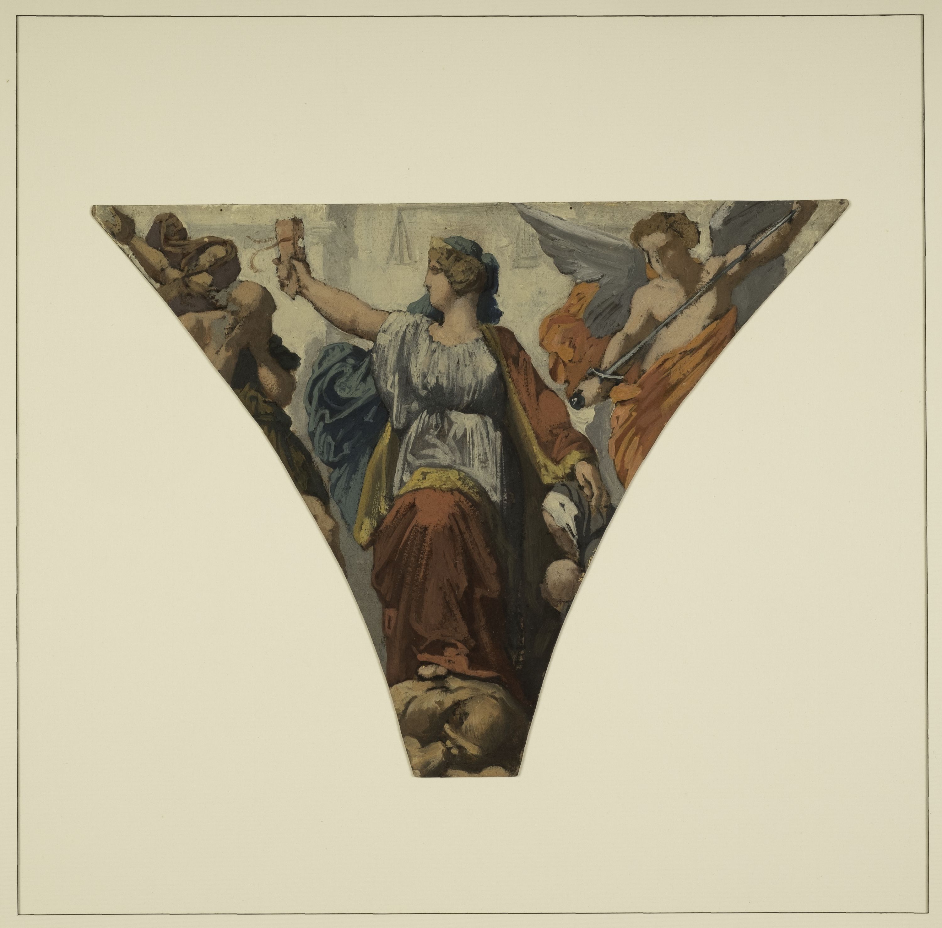 Henri Lehmann, Esquisse pour la grande galerie des Fêtes de l'ancien Hôtel de Ville de Paris : La Justice (Scelerum ultrix dea)