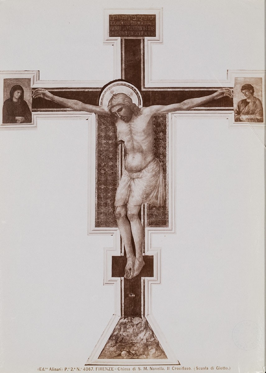 Fratelli Alinari, P. 2. N°. 4067. FIRENZE - Chiesa di S. M. Novella. Il Crocifisso. (Scuola di Giotto)