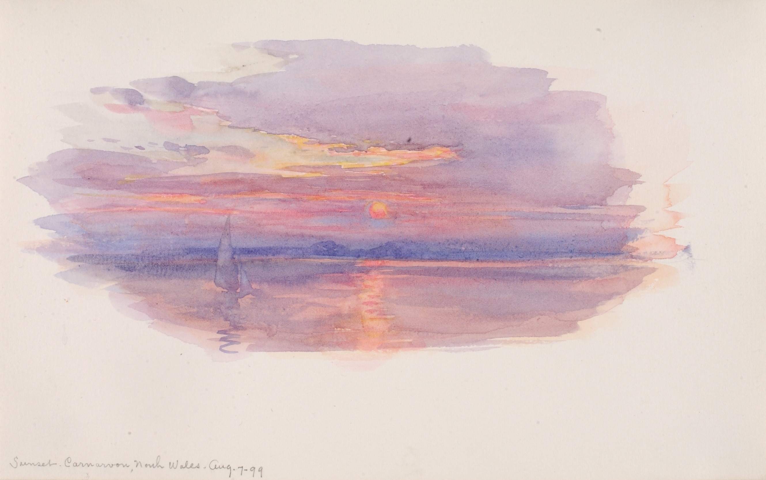 George Elbert Burr, Sunset, Caernarvon, North Wales