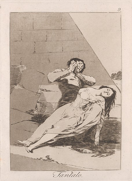 Goya (Francisco de Goya y Lucientes), Plate 9 from "Los Caprichos": Tantalus (Tantalo)