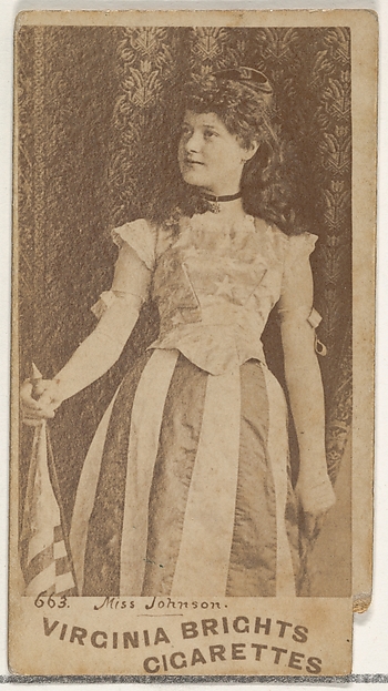 Allen & Ginter, Card 663, Miss Johnson, from the Actors and Actresses series (N45, Type 1) for Virginia Brights Cigarettes