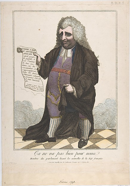 Anonymous, French, 18th century, It is Not Going Well For Us: A Member of Parliament Reading the News of the French Republic (Ça ne va pas bien pour nous: Membre du parlement lisant les nouvelles de la Rep[ublique] française)