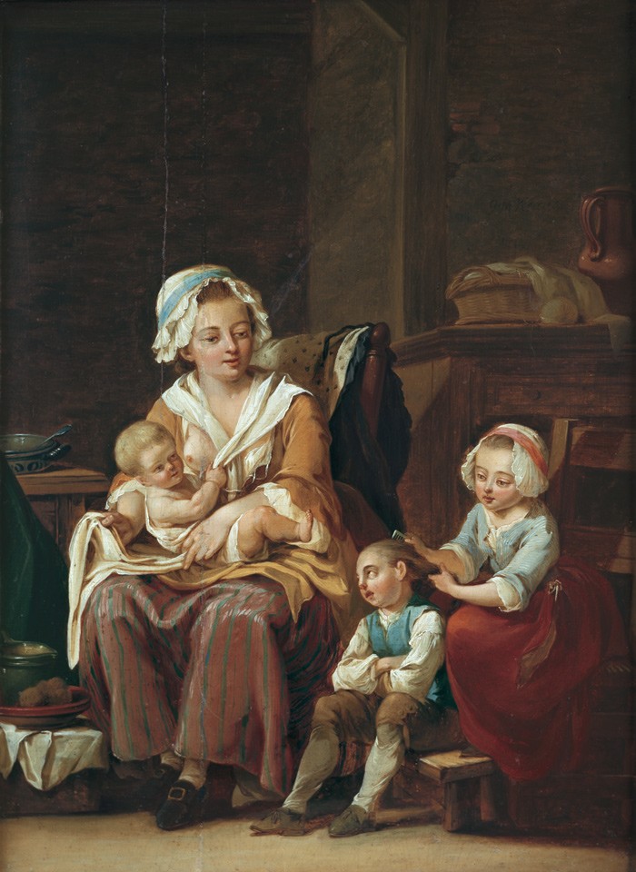 Georg Melchior Kraus, Mutter mit drei Kindern
