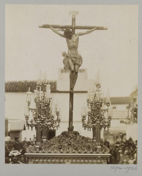 unknown, Processional statuary group belonging to the Fraternity of the Parish of San Bernardo, Seville', albumen print, late 19th century